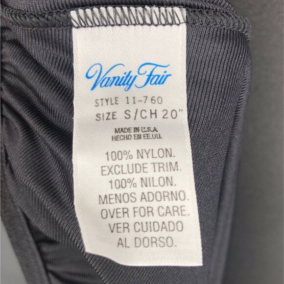 Vintage Vanity Fair Women's Lace Trim Half Slip Skirt S 20" Black Nylon USA - Picture 3 of 6